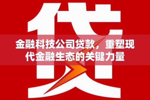 介休金融科技公司贷款，重塑现代金融生态的关键力量